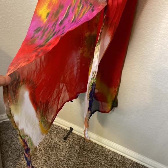 Michael Stars Water Color Maxi Sheer Swim Cover-Up OSFM - Picture 7 of 9